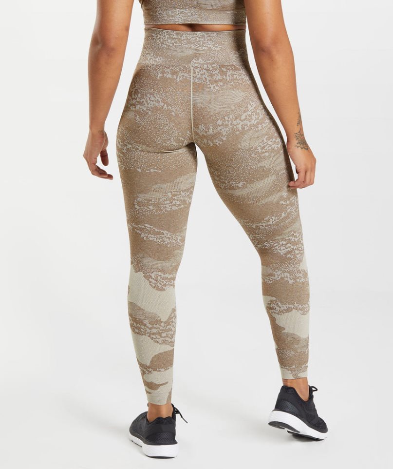 Women's Gymshark Adapt Camo Seamless Leggings Olive | NZ 2BZIRV